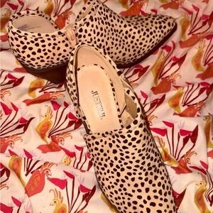 JustFab Leopard Print Ankle Booties